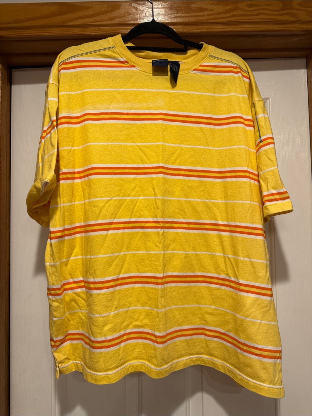 Men's Yellow Striped Short Sleeve Tee